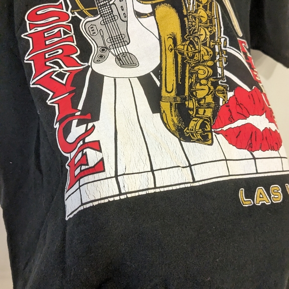 Vintage Fruit of the Loom Made in USA Single Stitch Lip Service Band T Shirt - Picture 3 of 6